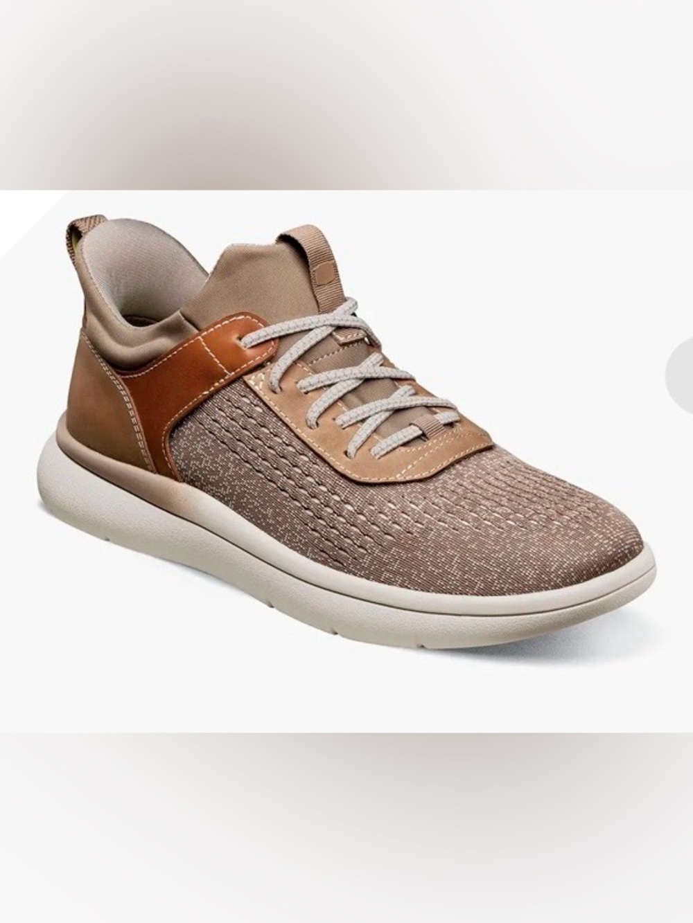Florsheim Fleet Knit elastic lace 11.5 Lightweight Casual Knit Sneaker in Taupe